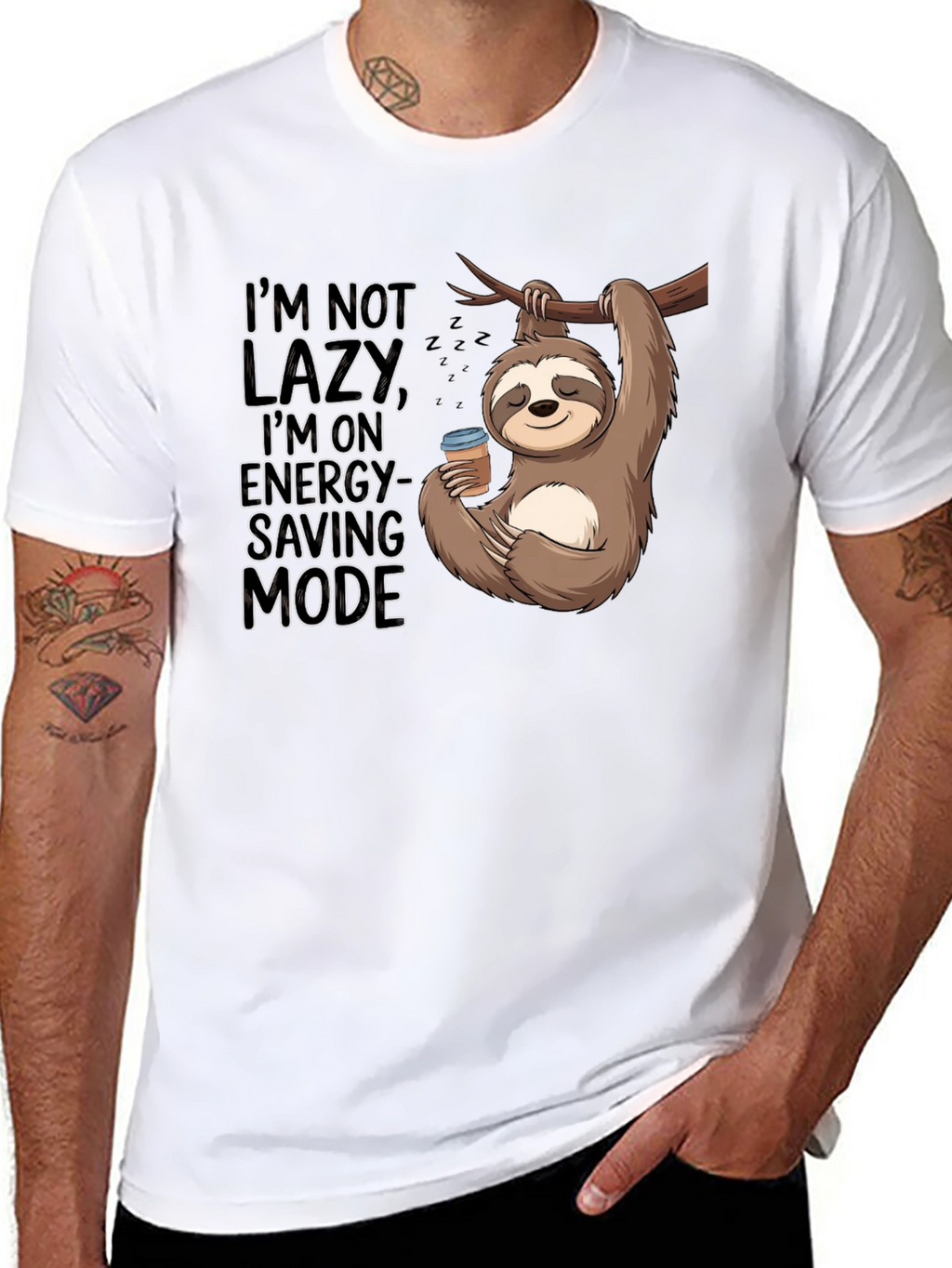 Sloth Energy-Saving Mode Graphic T-Shirt