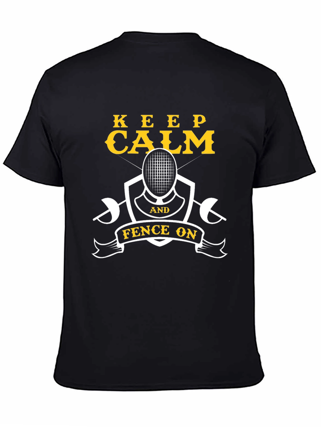 Keep Calm & Fence On Black T-Shirt