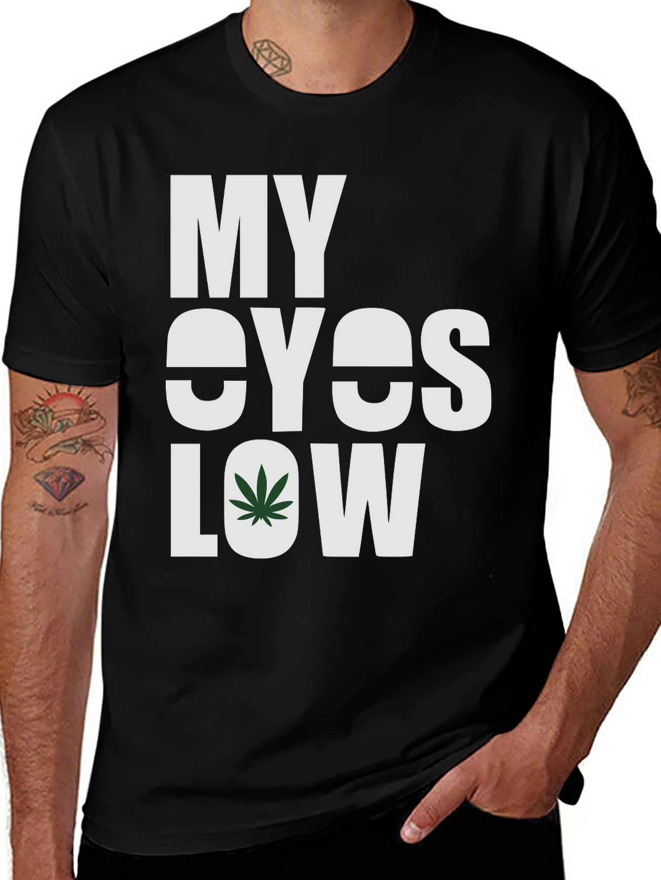 My Eyes Low Graphic Tee - Cannabis Inspired