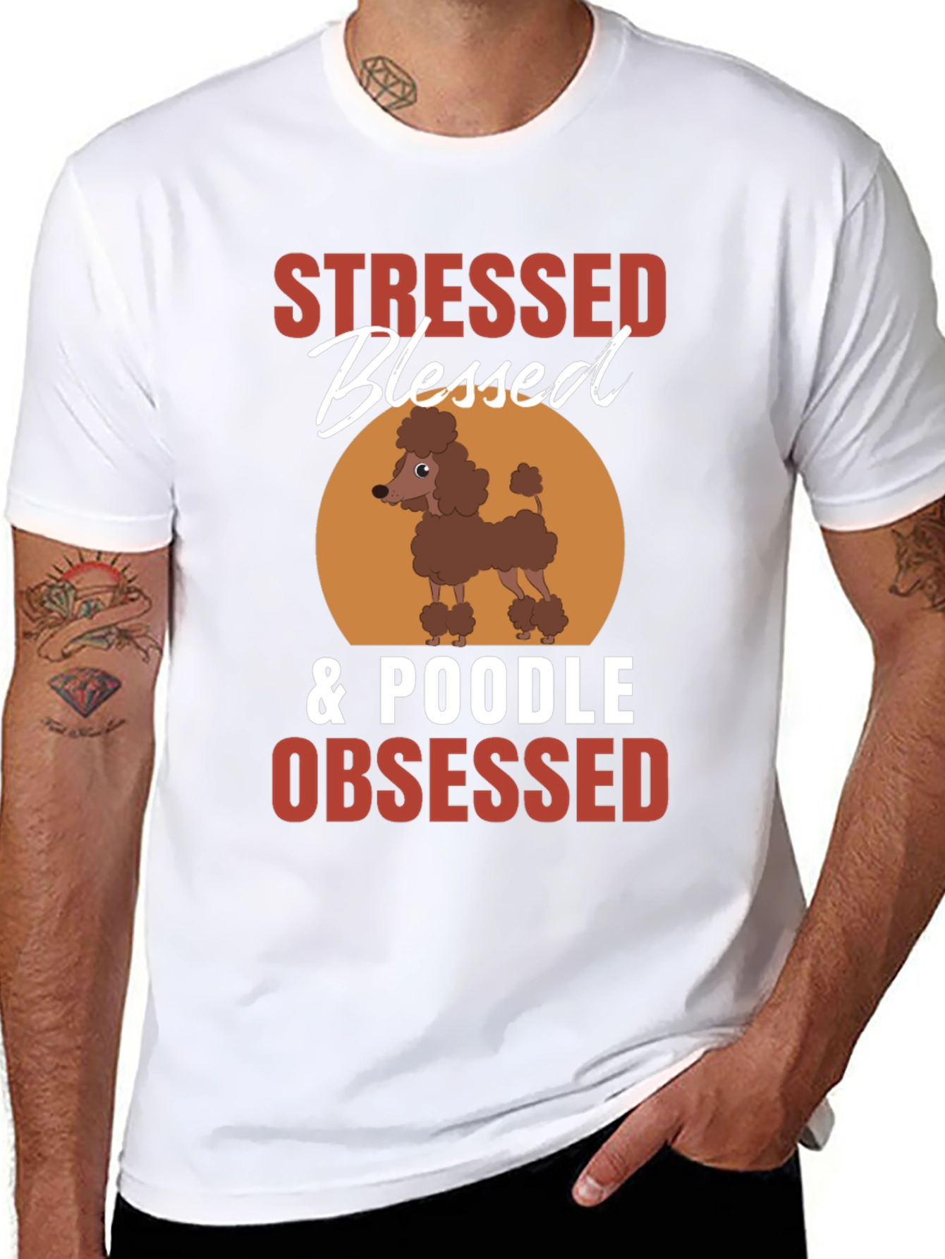 Stressed Blessed Poodle Obsessed T-Shirt – Funny Dog Lover Tee