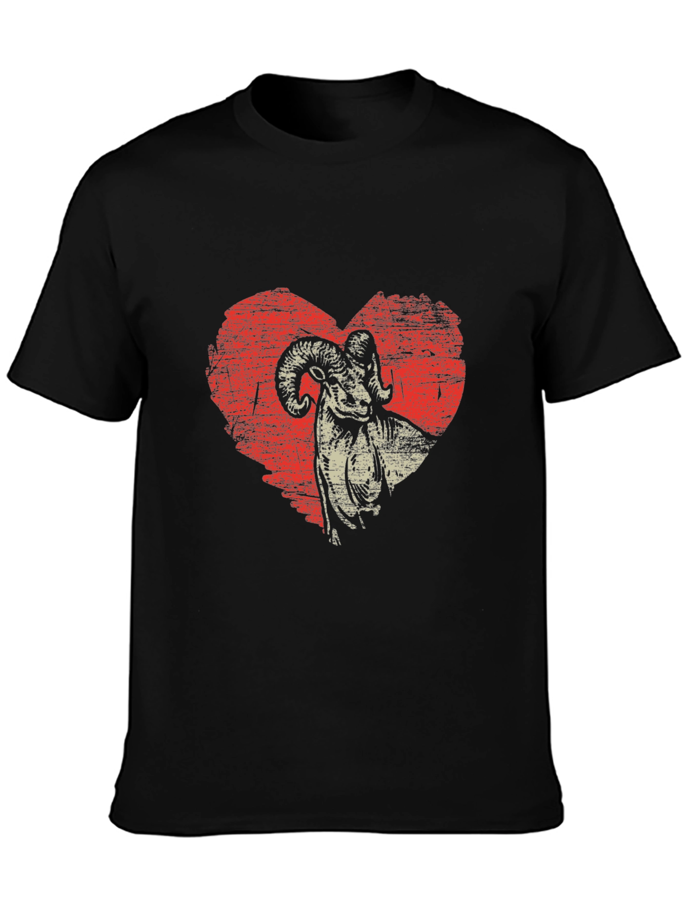 Ram Heart Graphic T-Shirt - Mens Black Tee
