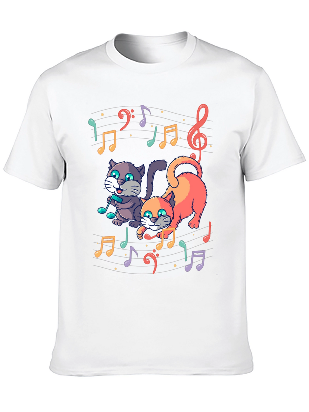 Musical Cats Graphic Tee - Unique Design
