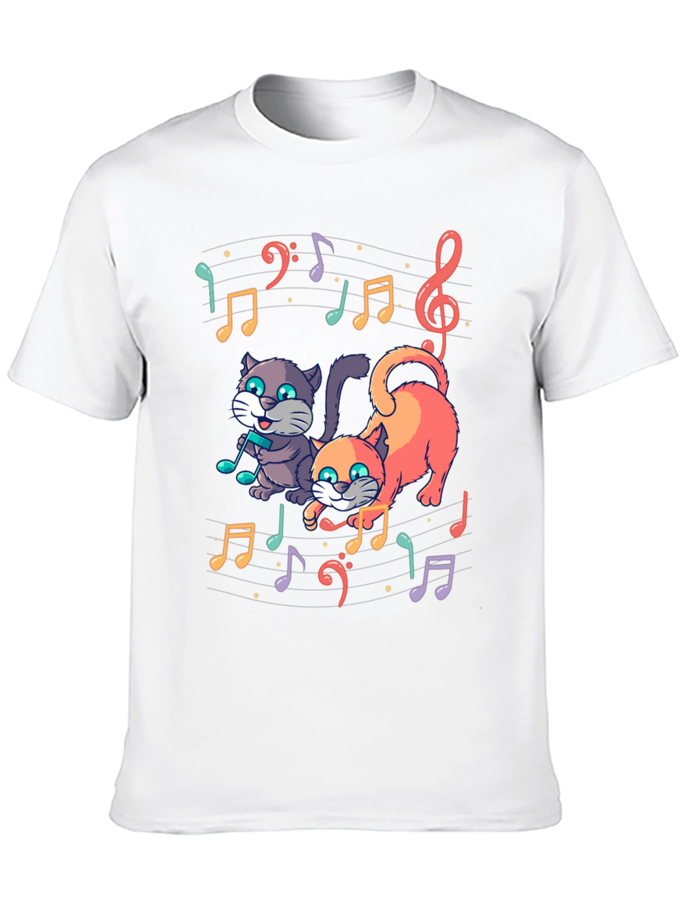 Musical Cats Graphic Tee - Unique Design