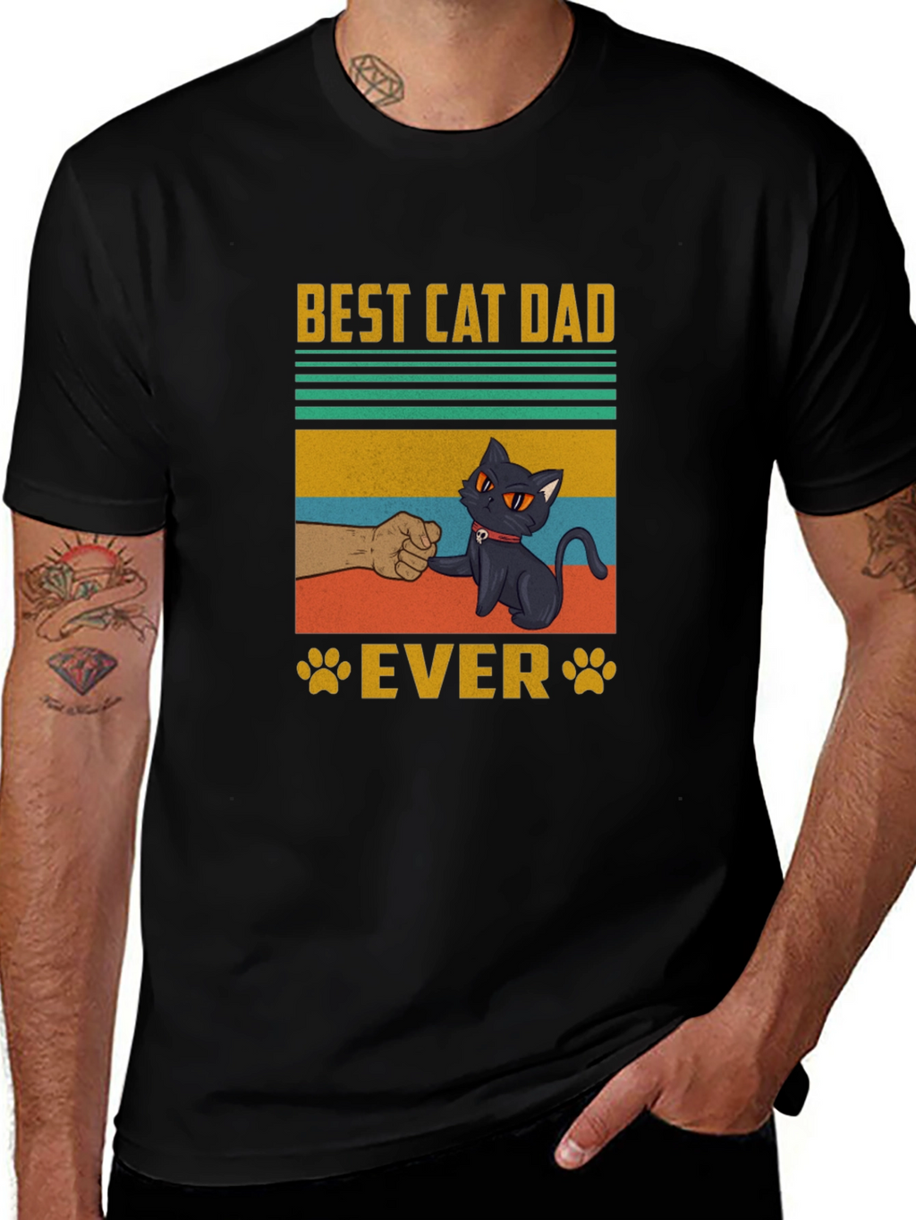 Best Cat Dad Ever T-Shirt - Cool Graphic Tee