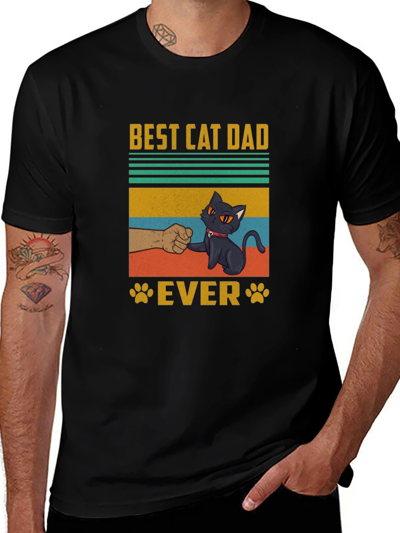 Best Cat Dad Ever T-Shirt - Cool Graphic Tee