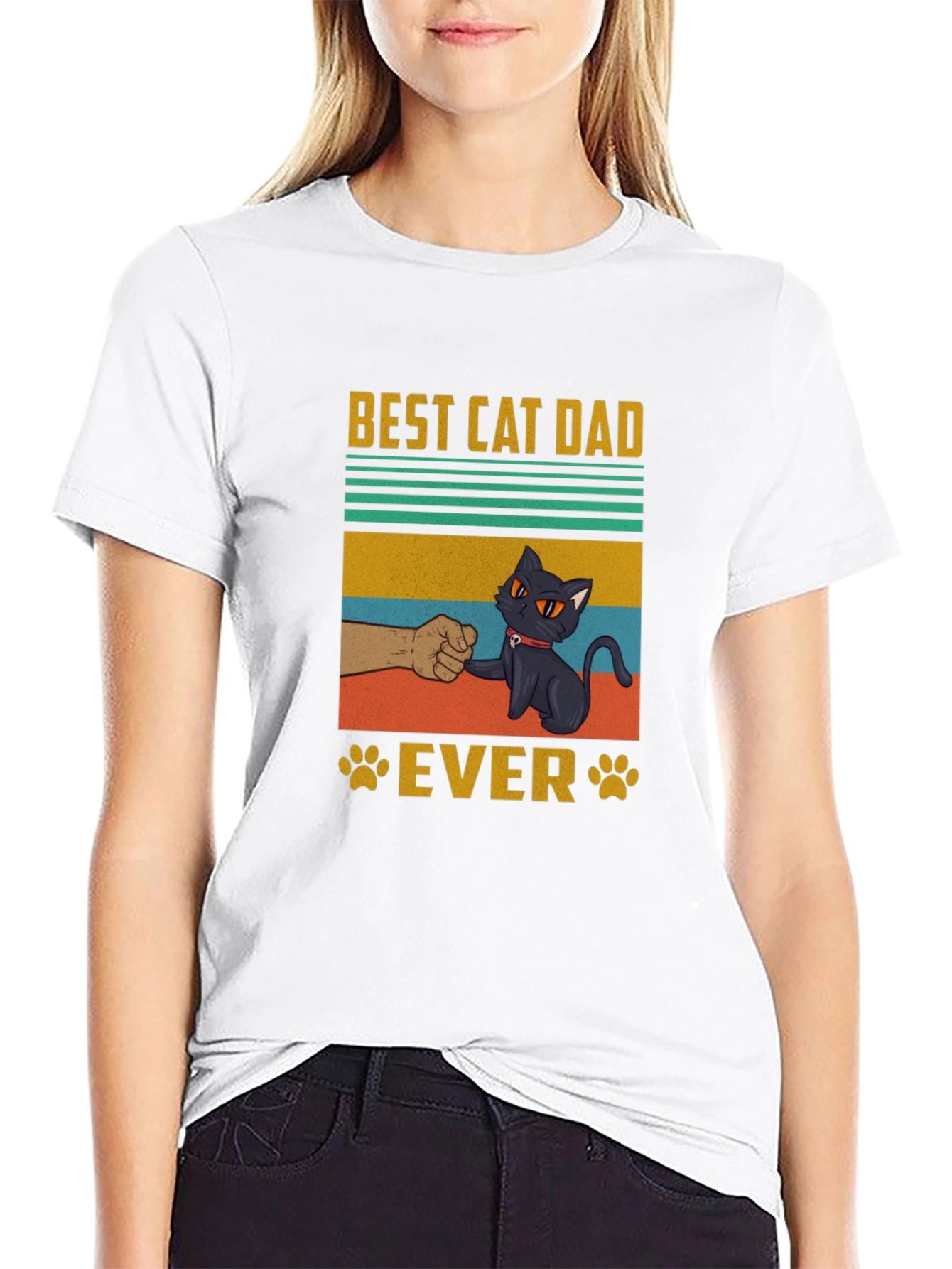 Best Cat Dad Ever T-Shirt - Cool Graphic Tee