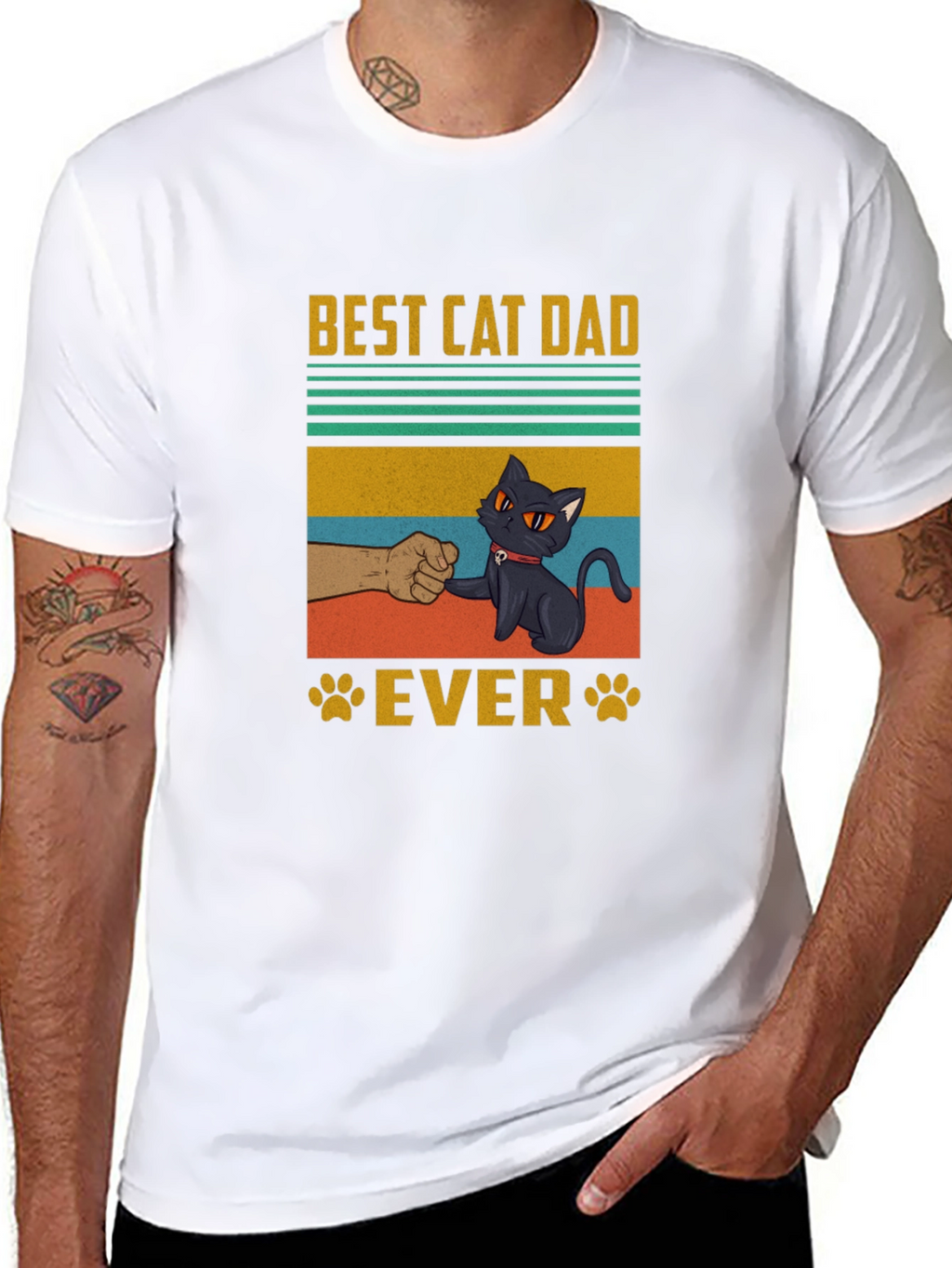 Best Cat Dad Ever T-Shirt - Cool Graphic Tee