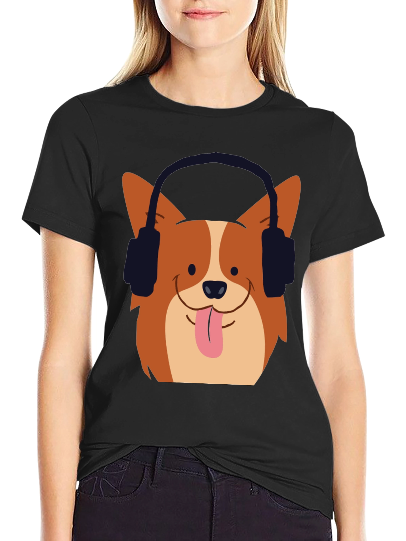 Corgi Headphones T-Shirt – Cute Music Lover Dog Graphic Tee