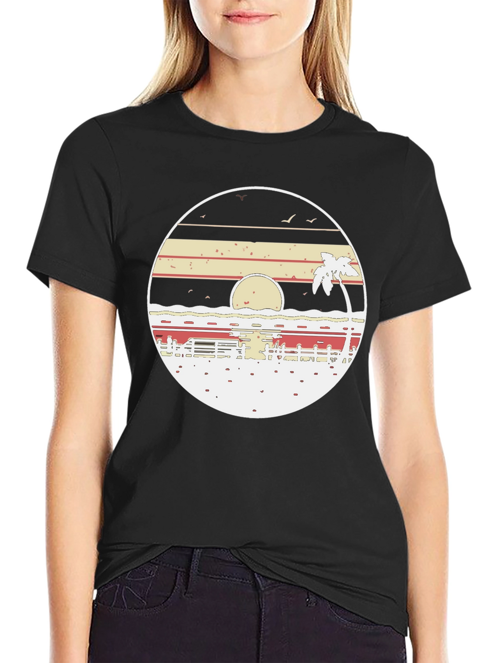 Retro Sunset Beach T-Shirt