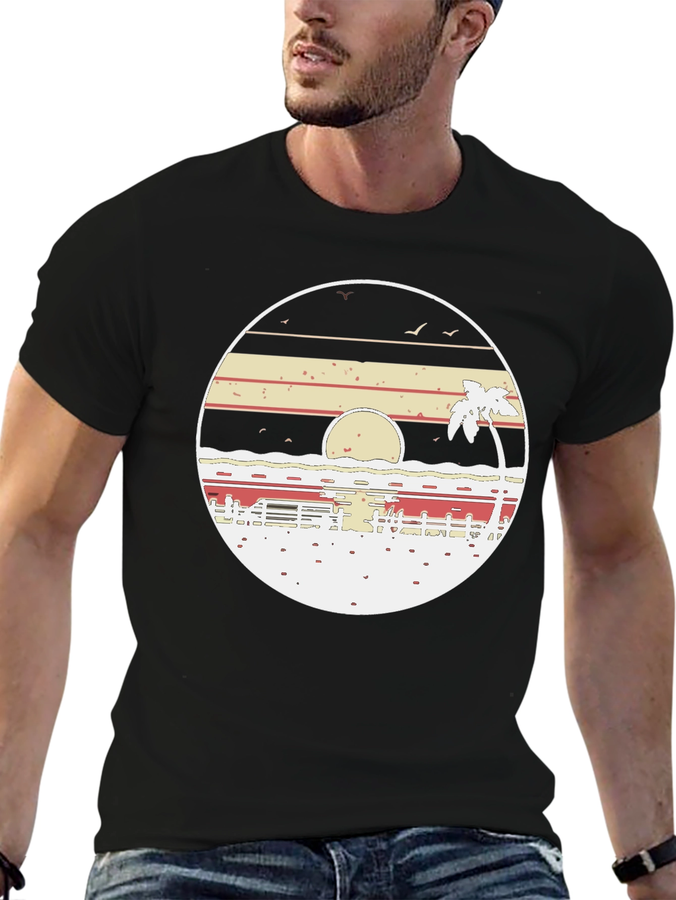 Retro Sunset Beach T-Shirt