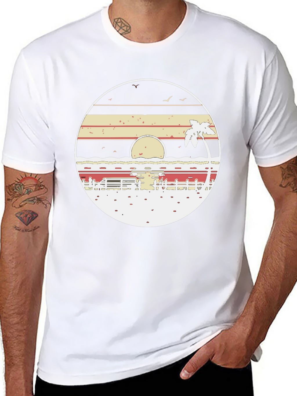 Retro Sunset Beach T-Shirt