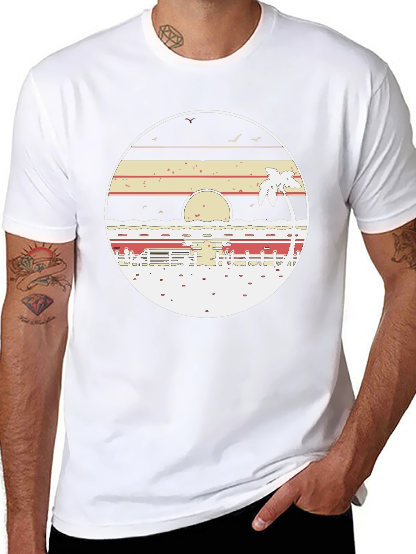 Retro Sunset Beach T-Shirt