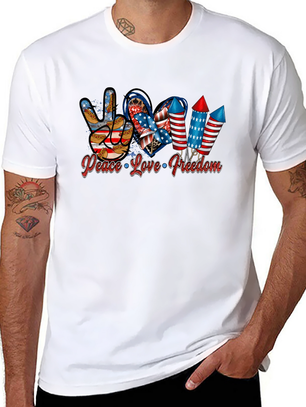 Peace Love Freedom Patriotic T-Shirt