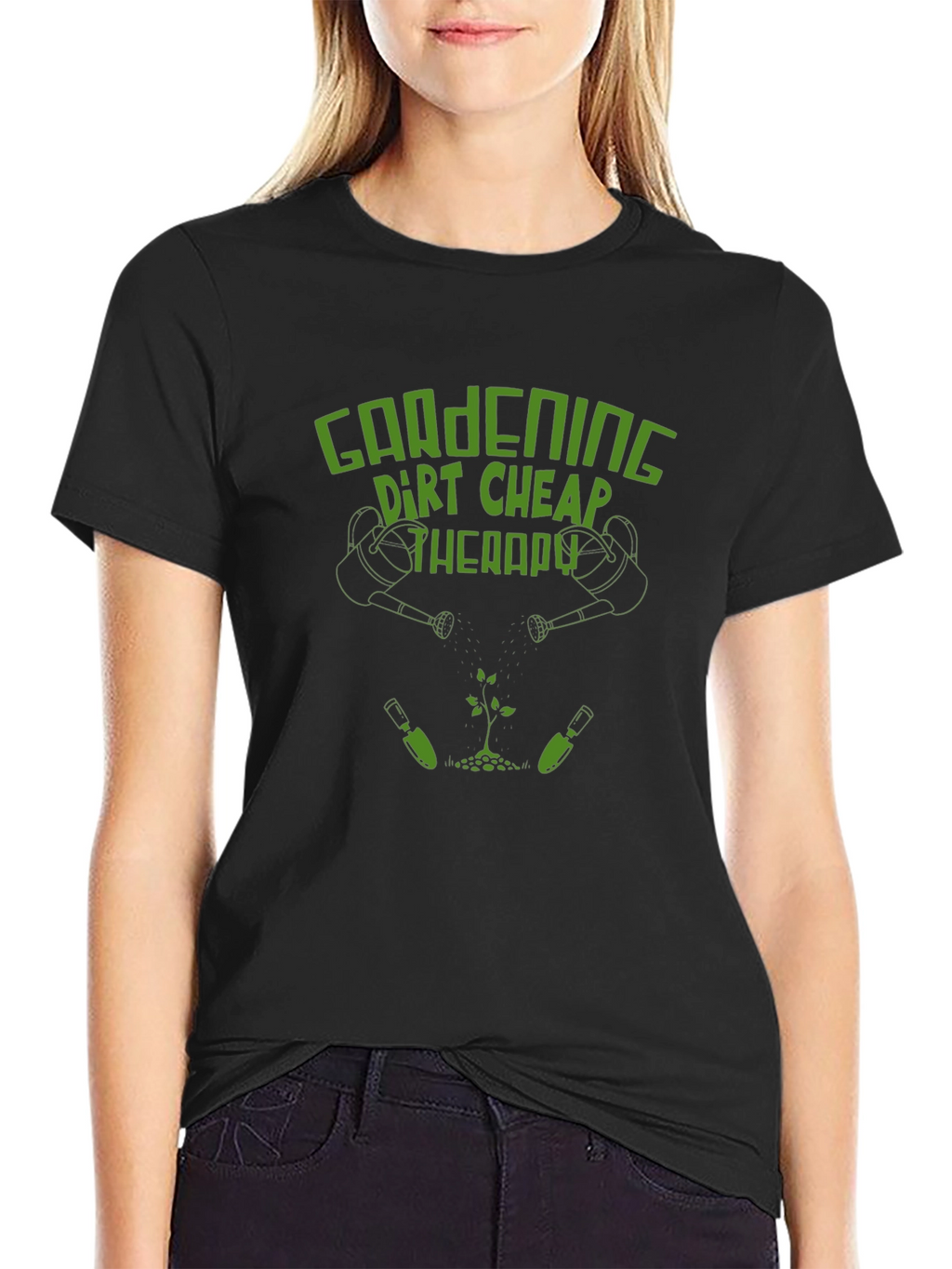 Gardening Dirt Cheap Therapy Black T-Shirt