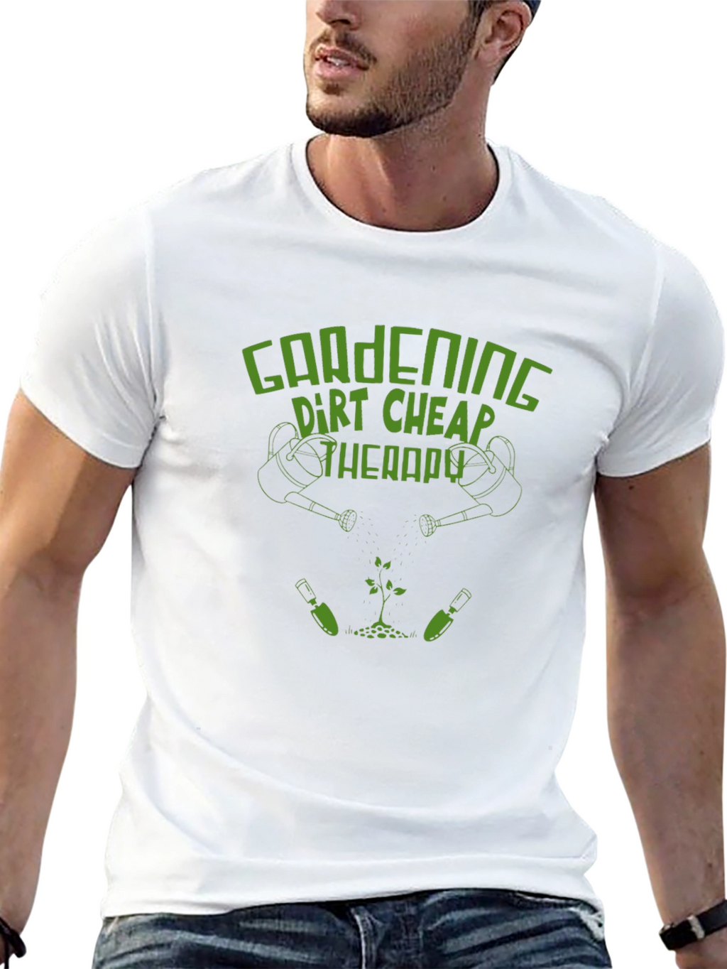 Gardening Dirt Cheap Therapy Black T-Shirt