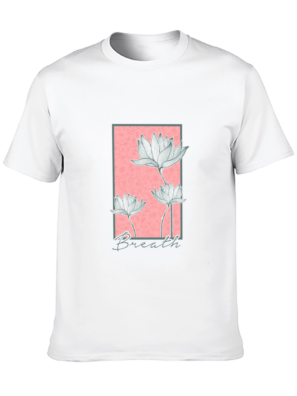 Floral Breath Graphic Black T-Shirt