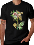 Floral Skeleton Ribcage Butterfly Graphic Tee