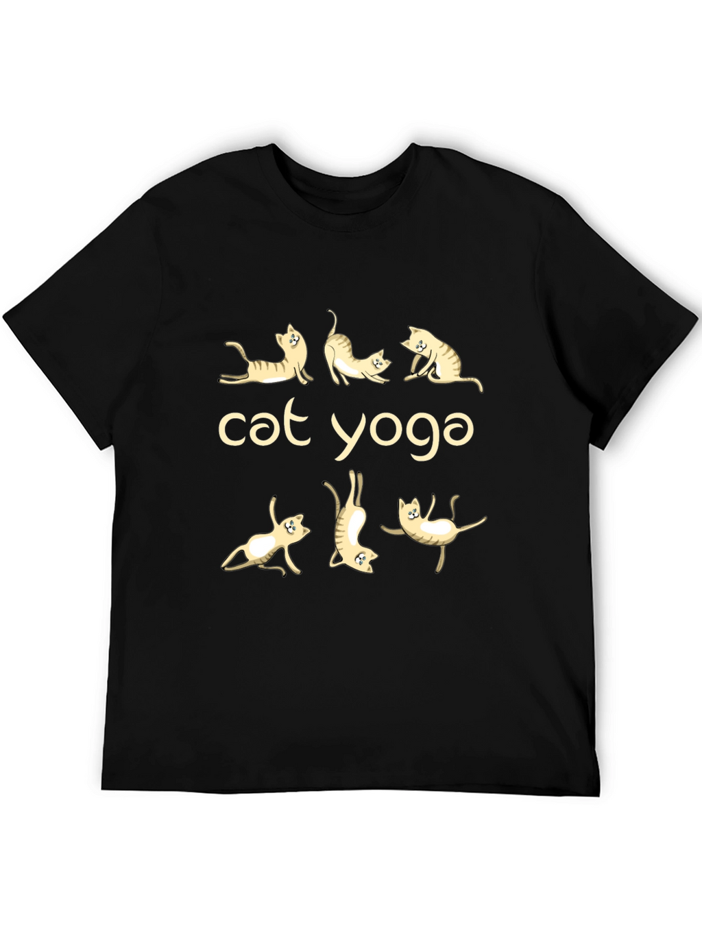 Cat Yoga Black T-Shirt