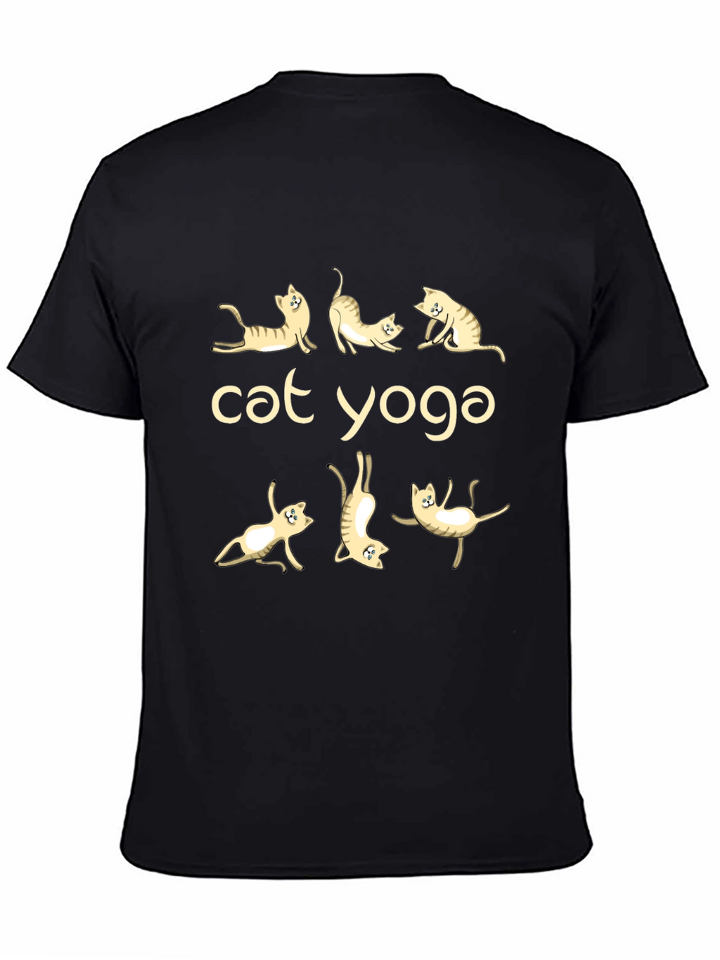 Cat Yoga Black T-Shirt