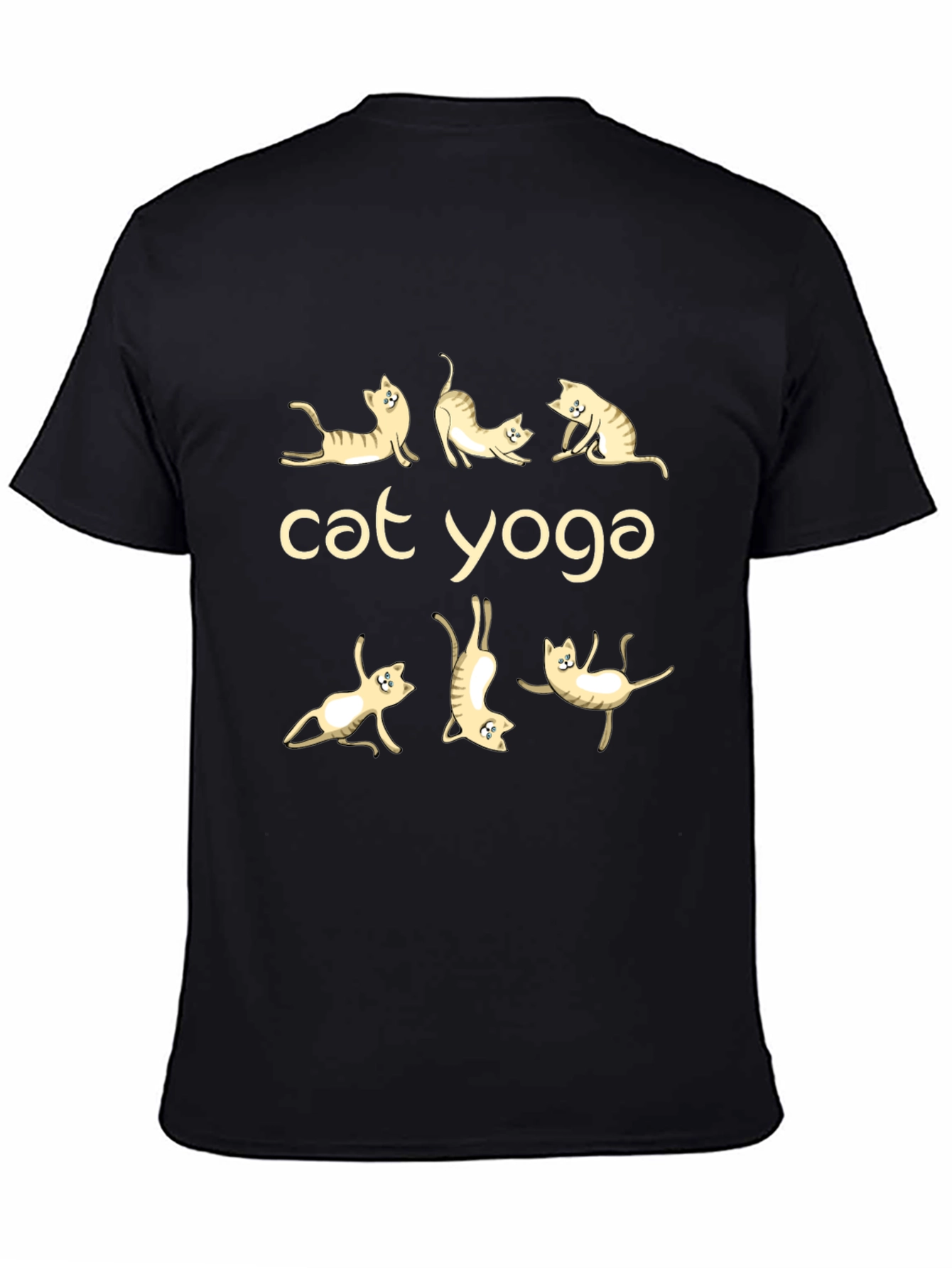 Cat Yoga Black T-Shirt