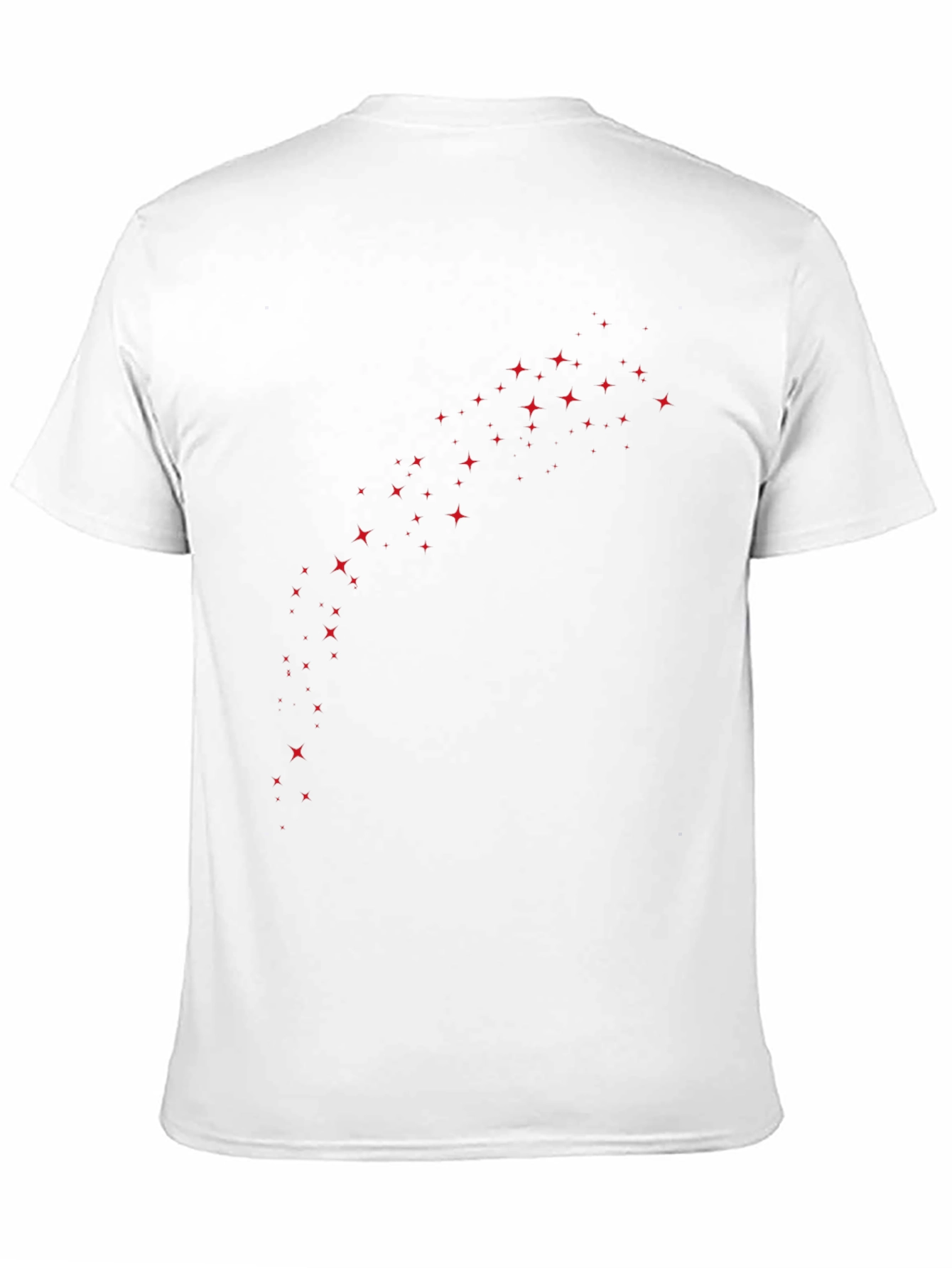 Mens Black T-Shirt with Red Stars