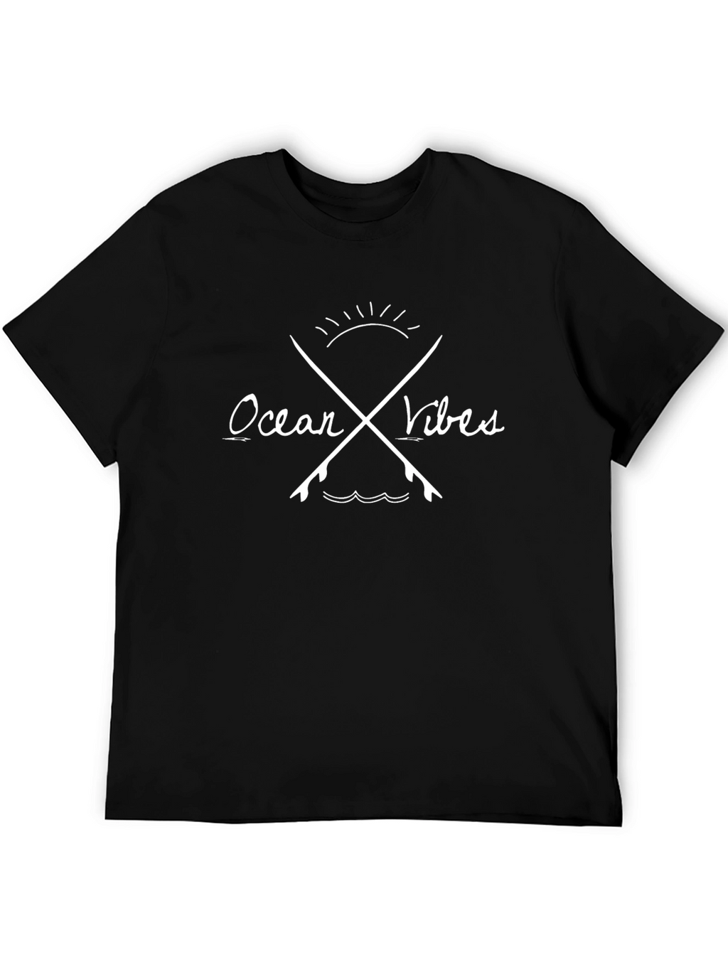 Ocean Vibes Graphic T-Shirt - Black Surf Tee