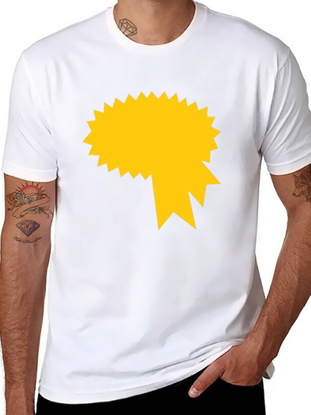 Graphic Tee - Black with Gold Starburst