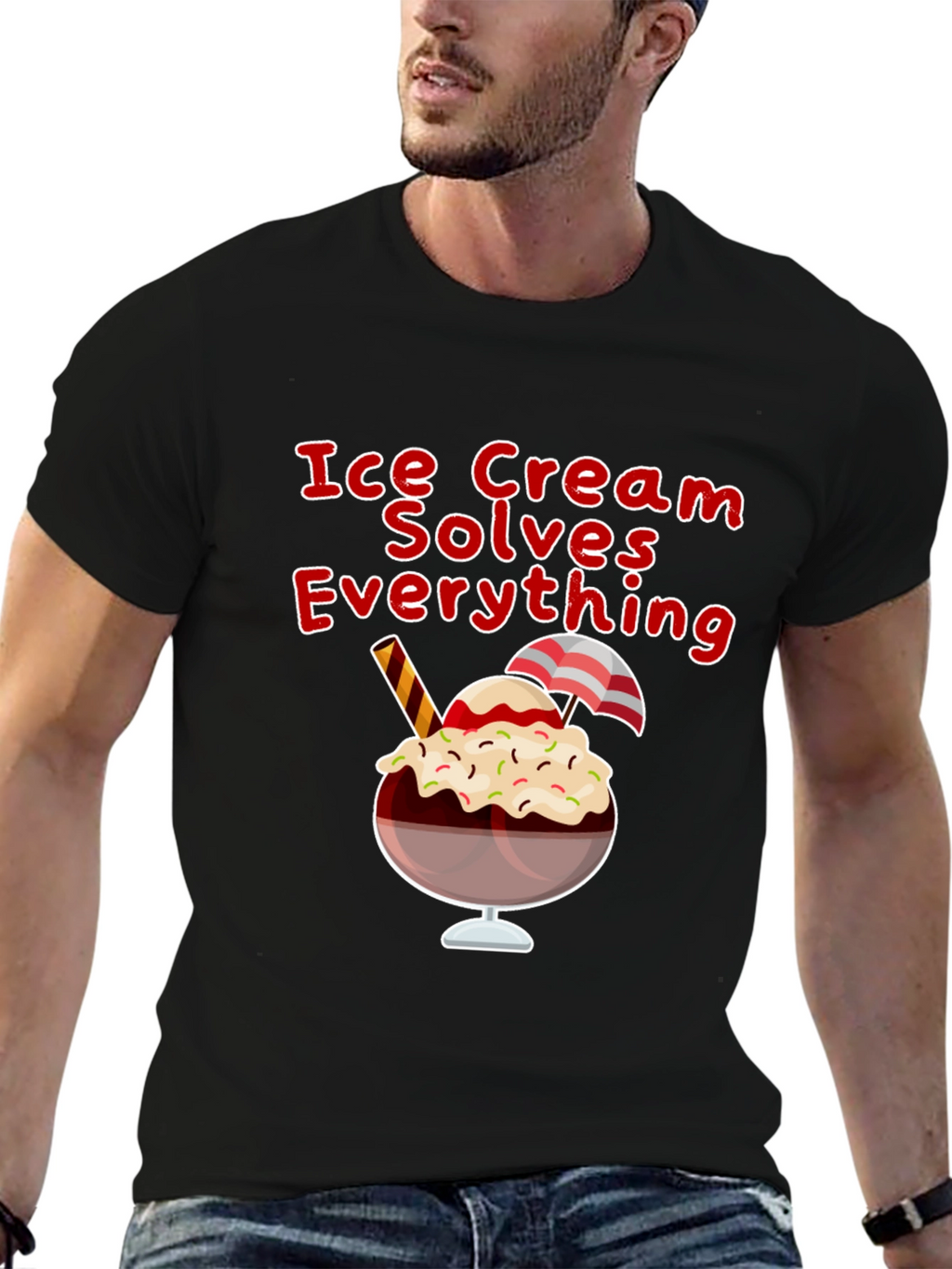 Ice Cream Solves Everything Graphic T-Shirt
