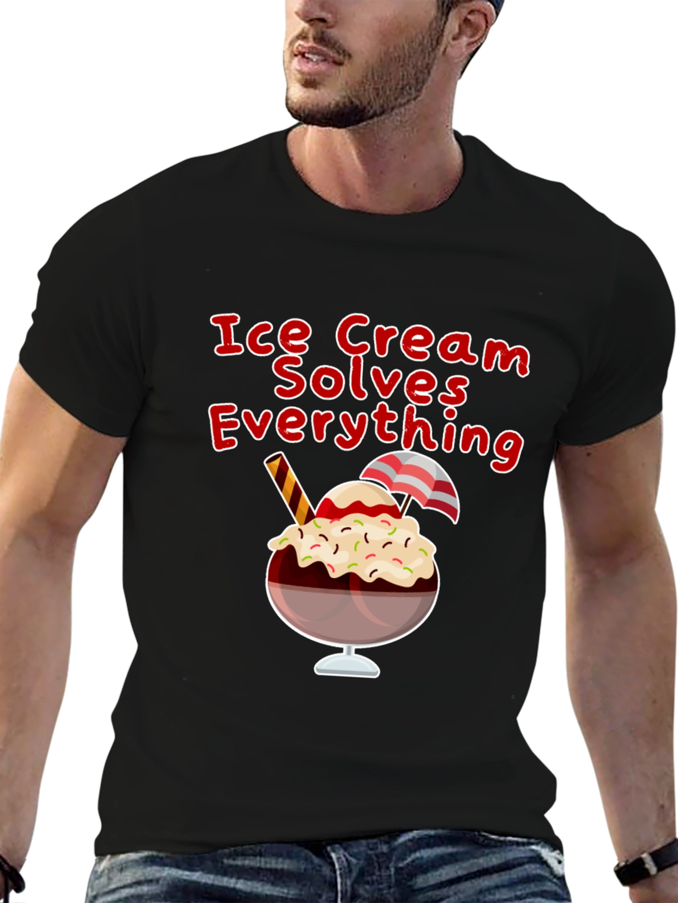 Ice Cream Solves Everything Graphic T-Shirt