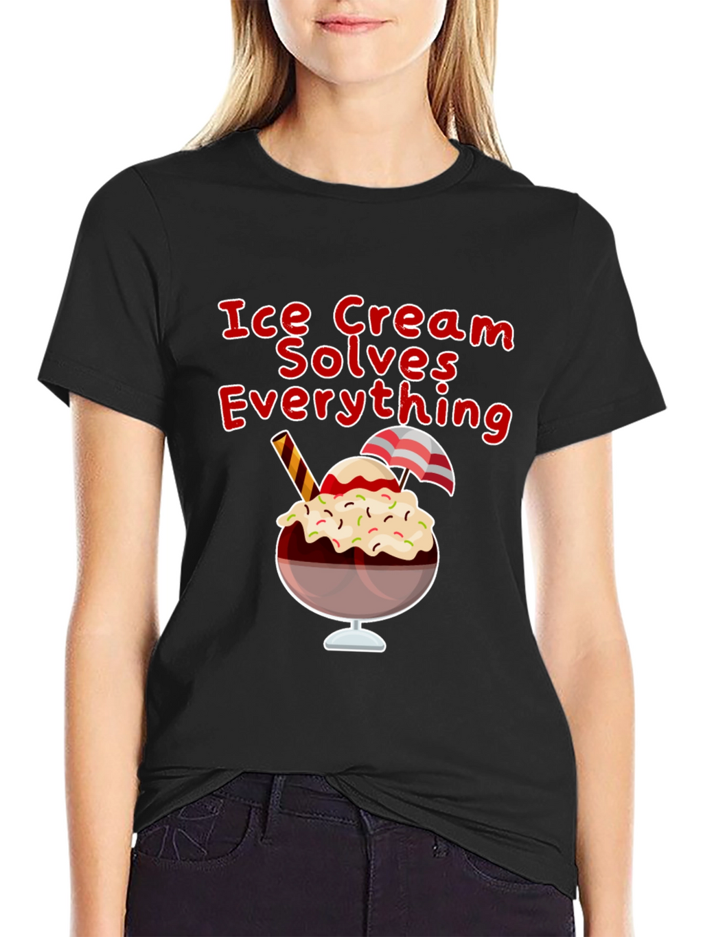 Ice Cream Solves Everything Graphic T-Shirt