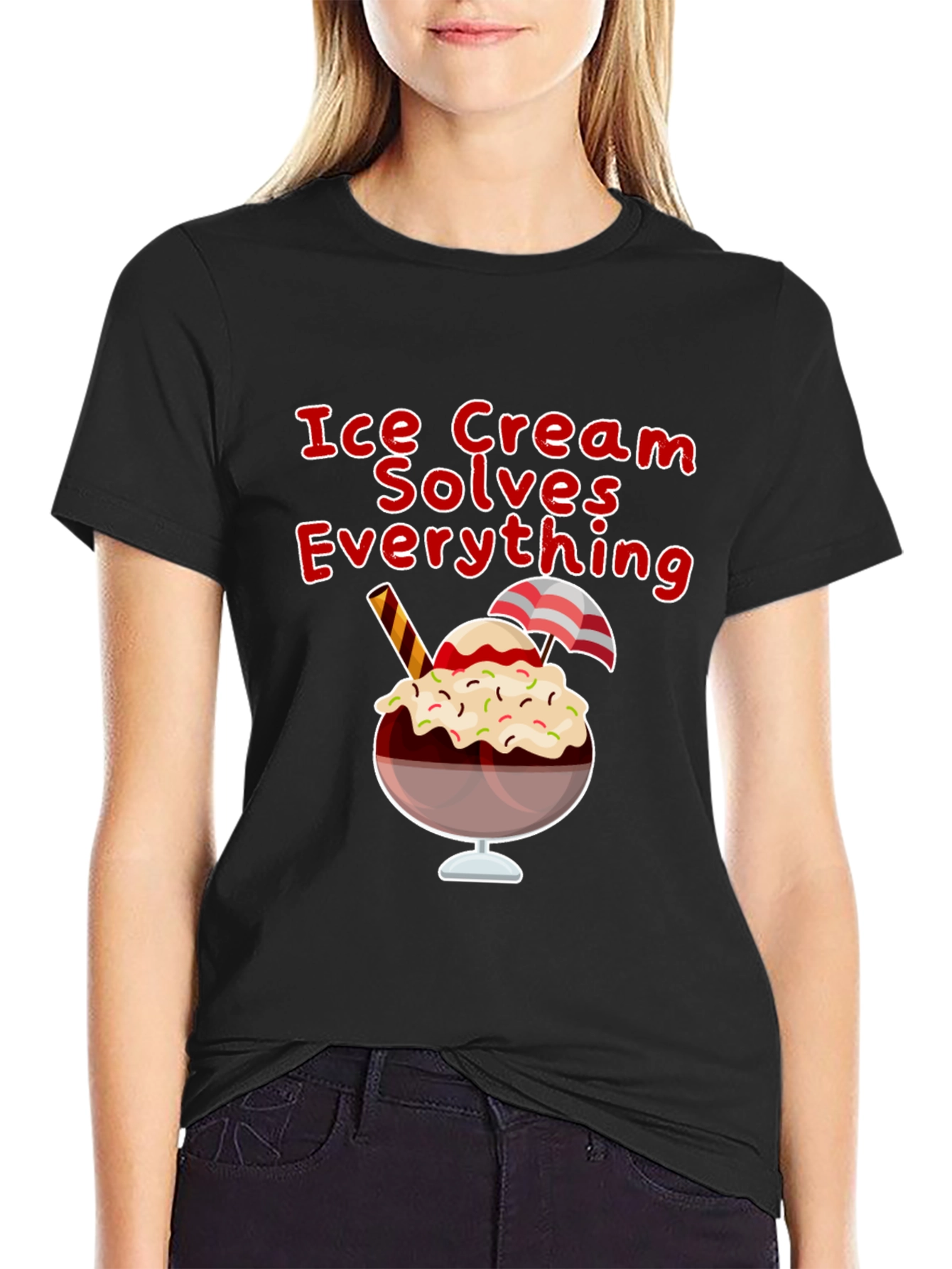 Ice Cream Solves Everything Graphic T-Shirt
