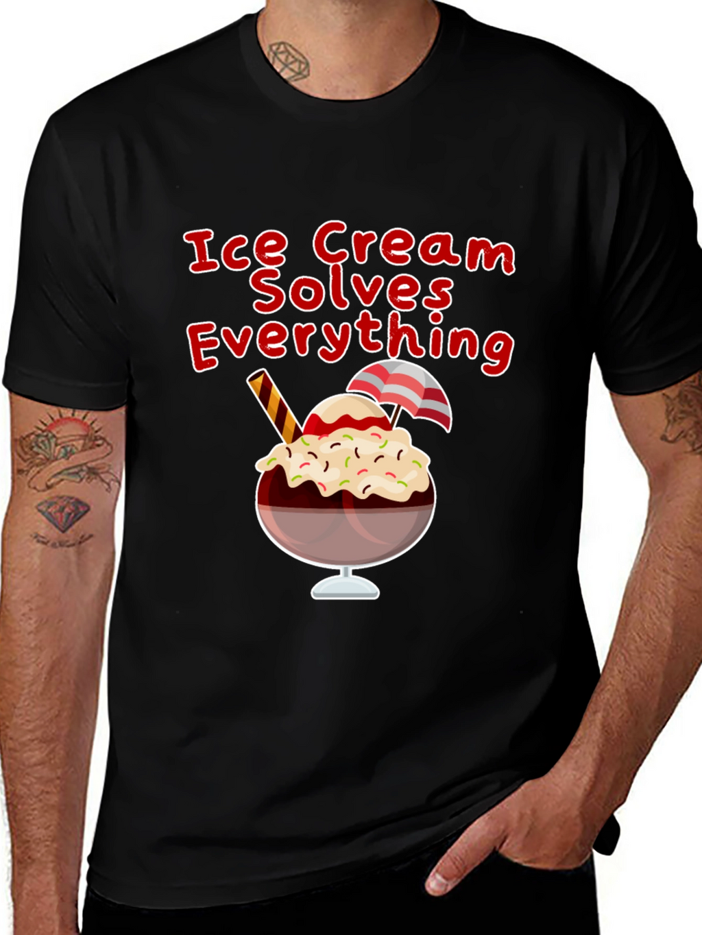 Ice Cream Solves Everything Graphic T-Shirt