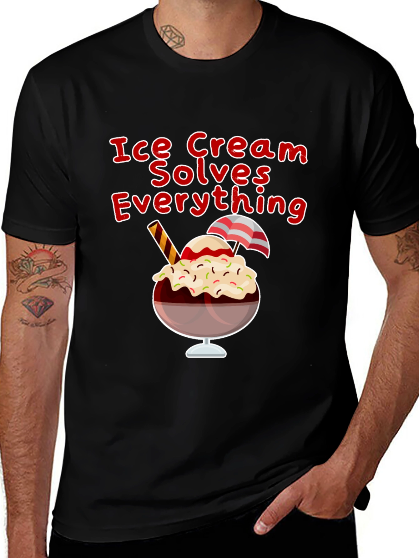 Ice Cream Solves Everything Graphic T-Shirt
