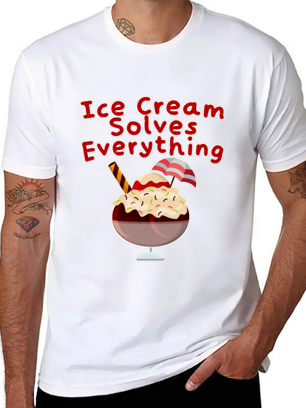 Ice Cream Solves Everything Graphic T-Shirt