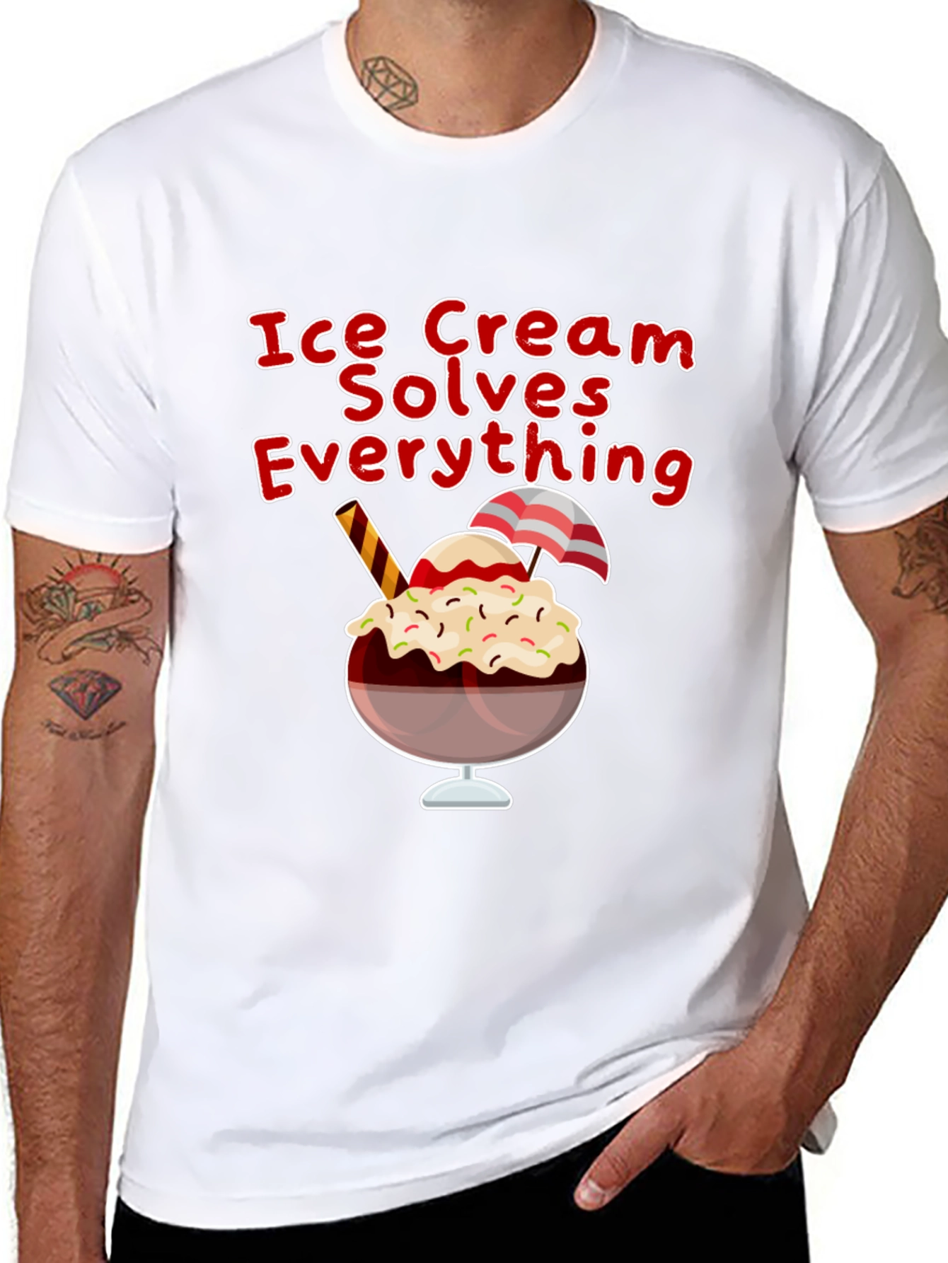Ice Cream Solves Everything Graphic T-Shirt