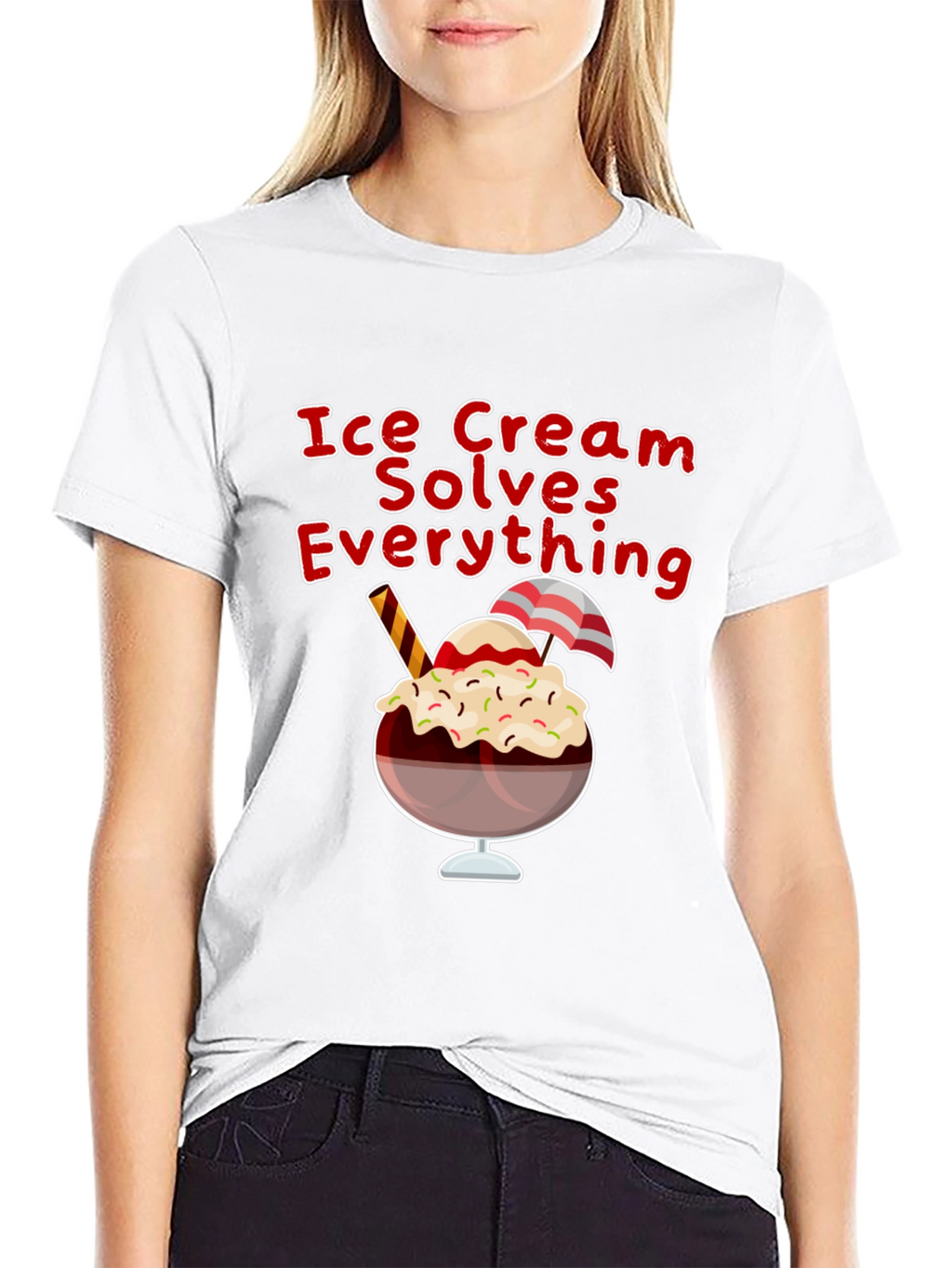 Ice Cream Solves Everything Graphic T-Shirt