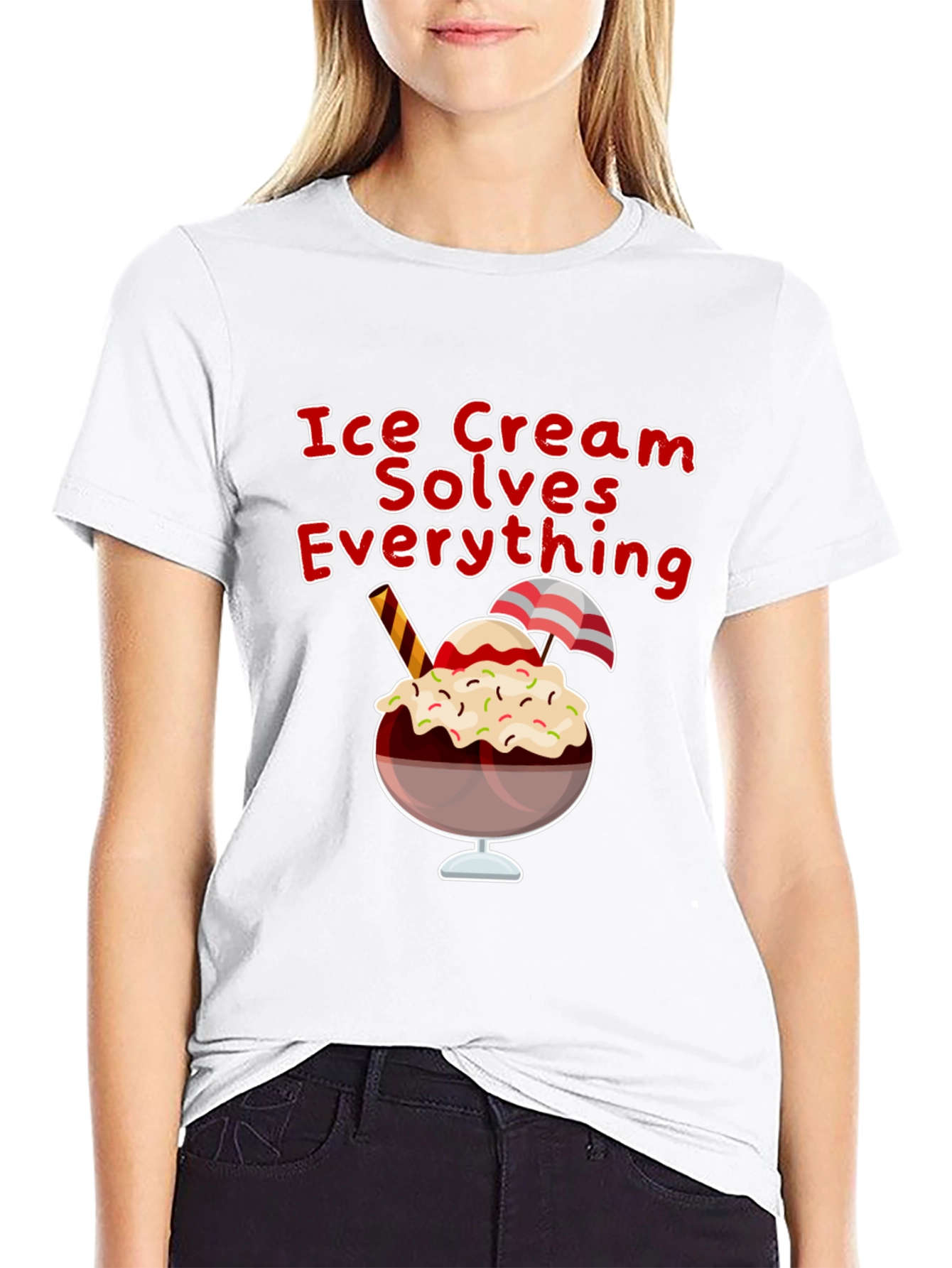 Ice Cream Solves Everything Graphic T-Shirt