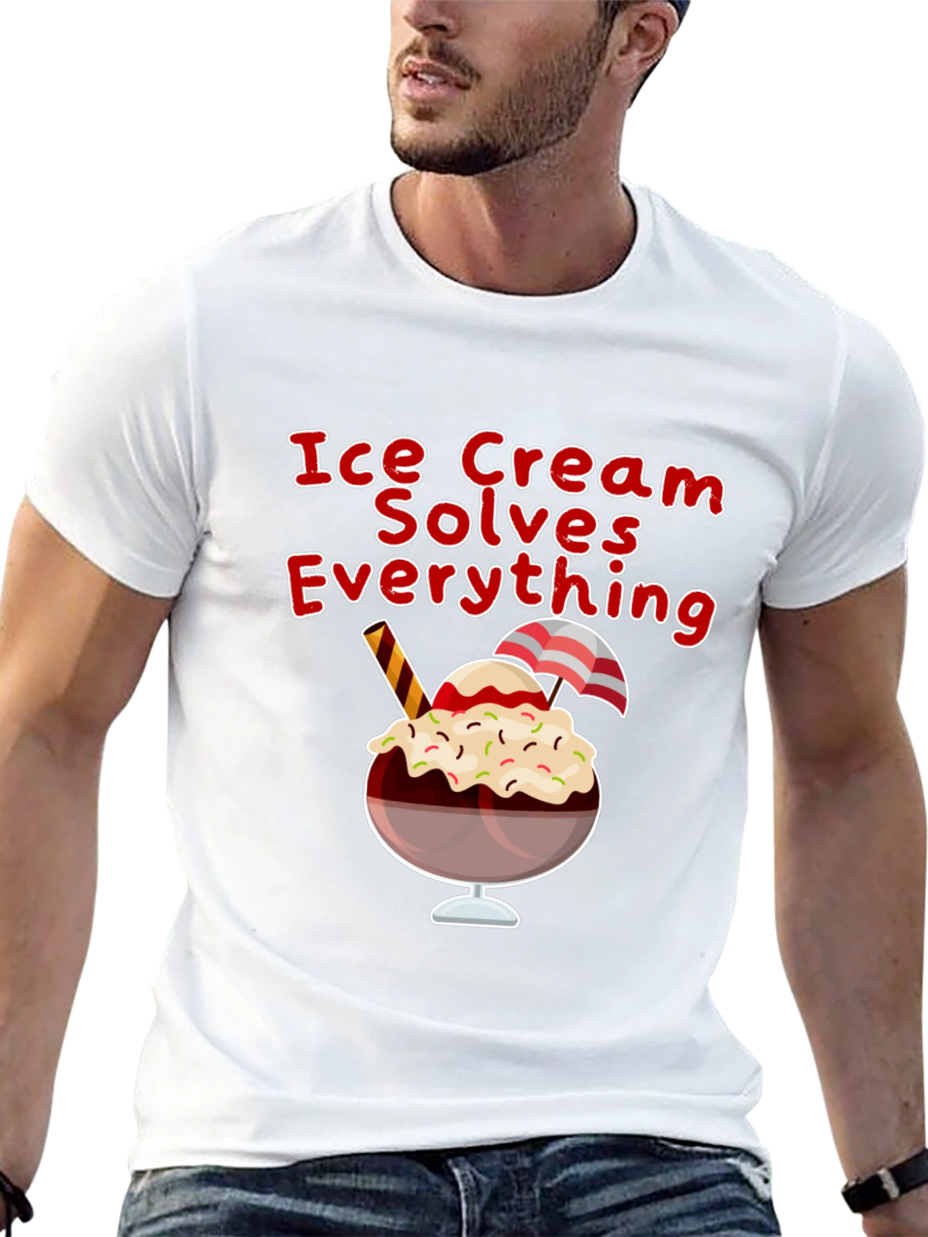 Ice Cream Solves Everything Graphic T-Shirt