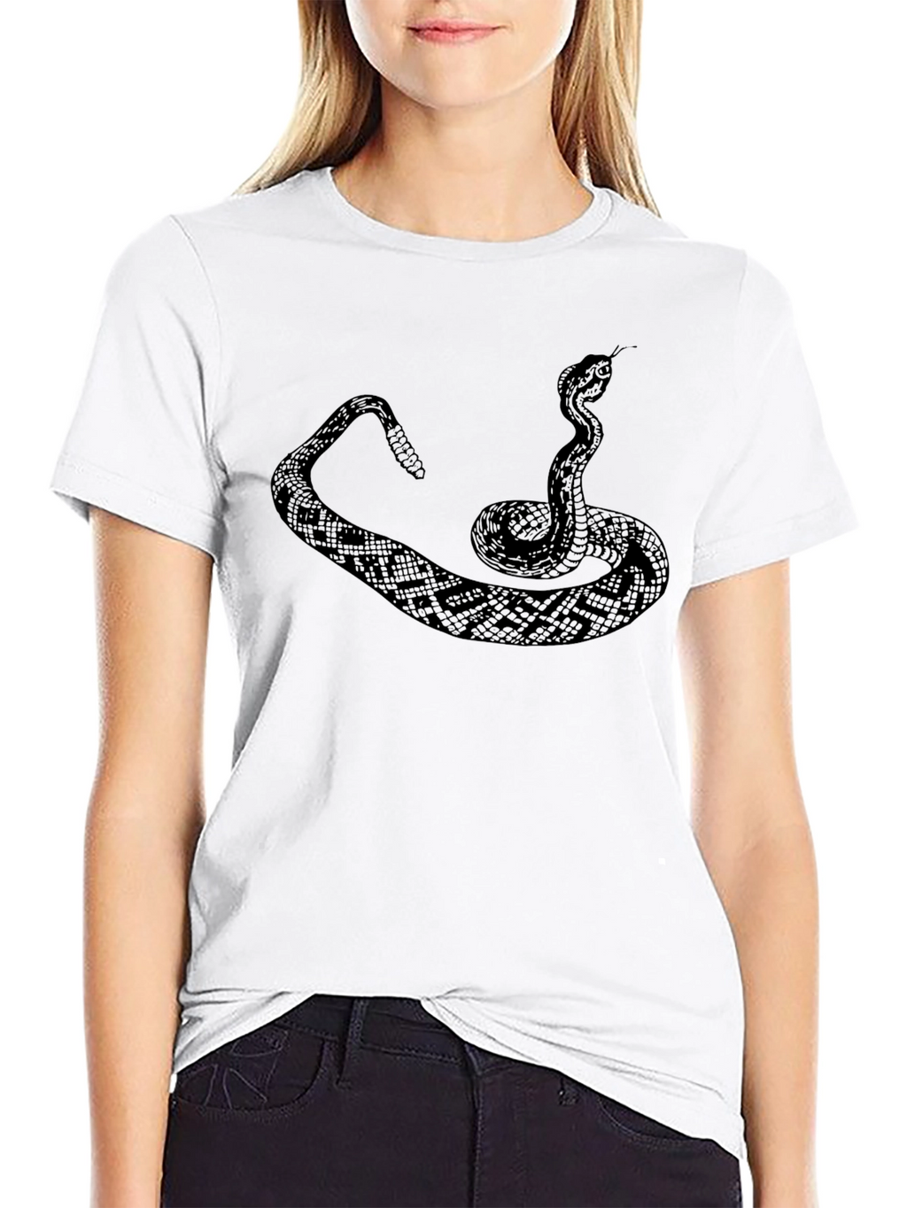 Snake Graphic Tee - Mens Black Crewneck