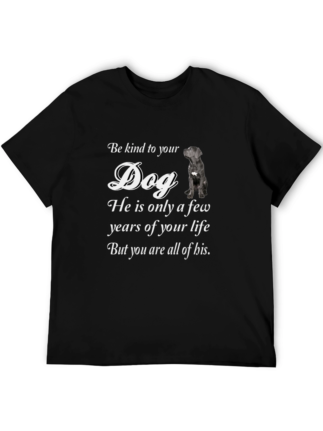 Be Kind to Your Dog Graphic Tee - Mens Black T-Shirt