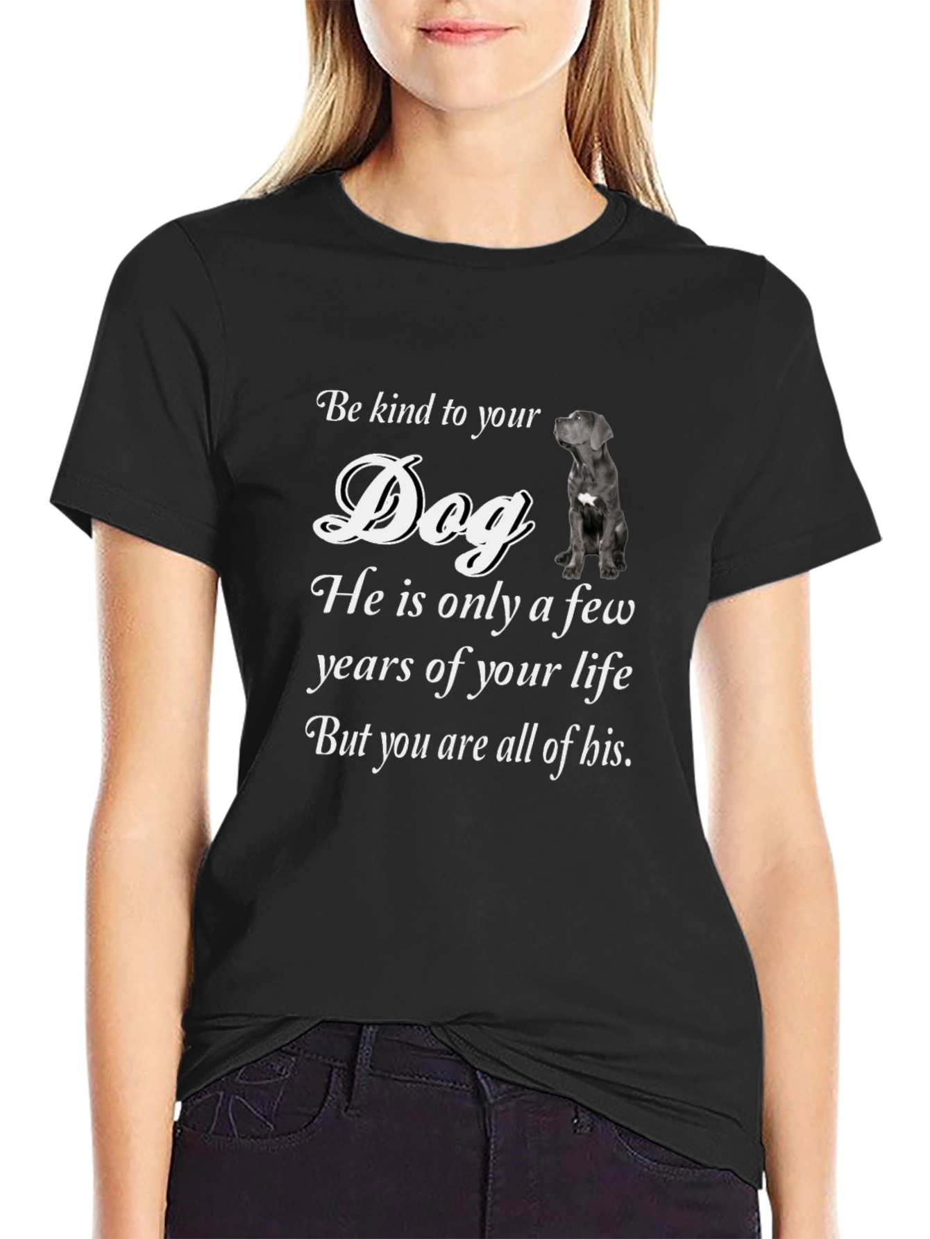 Be Kind to Your Dog Graphic Tee - Mens Black T-Shirt