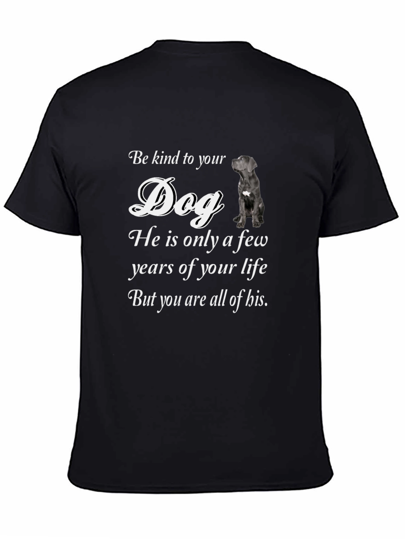 Be Kind to Your Dog Graphic Tee - Mens Black T-Shirt