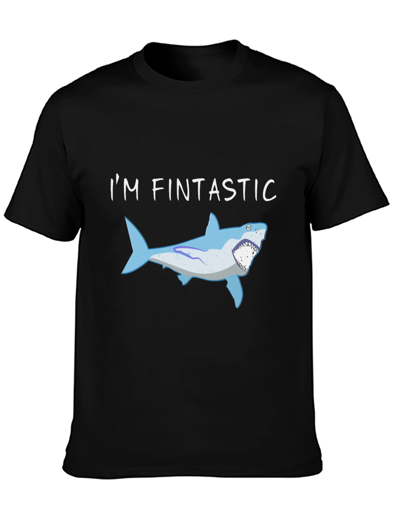 Fintastic Shark Graphic Black T-Shirt