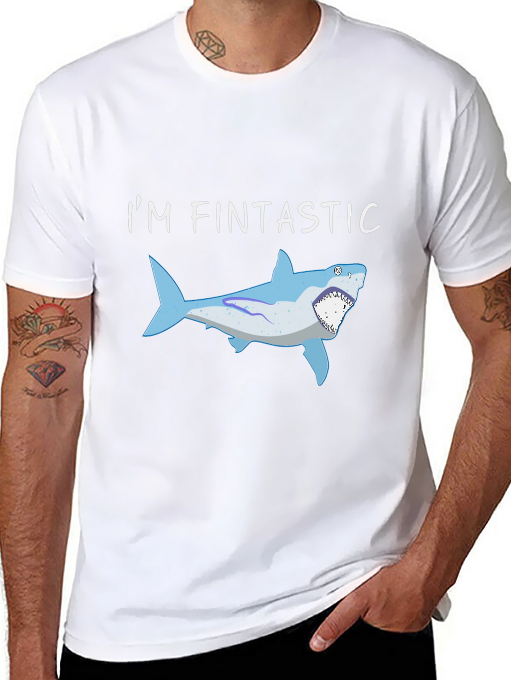 Fintastic Shark Graphic Black T-Shirt