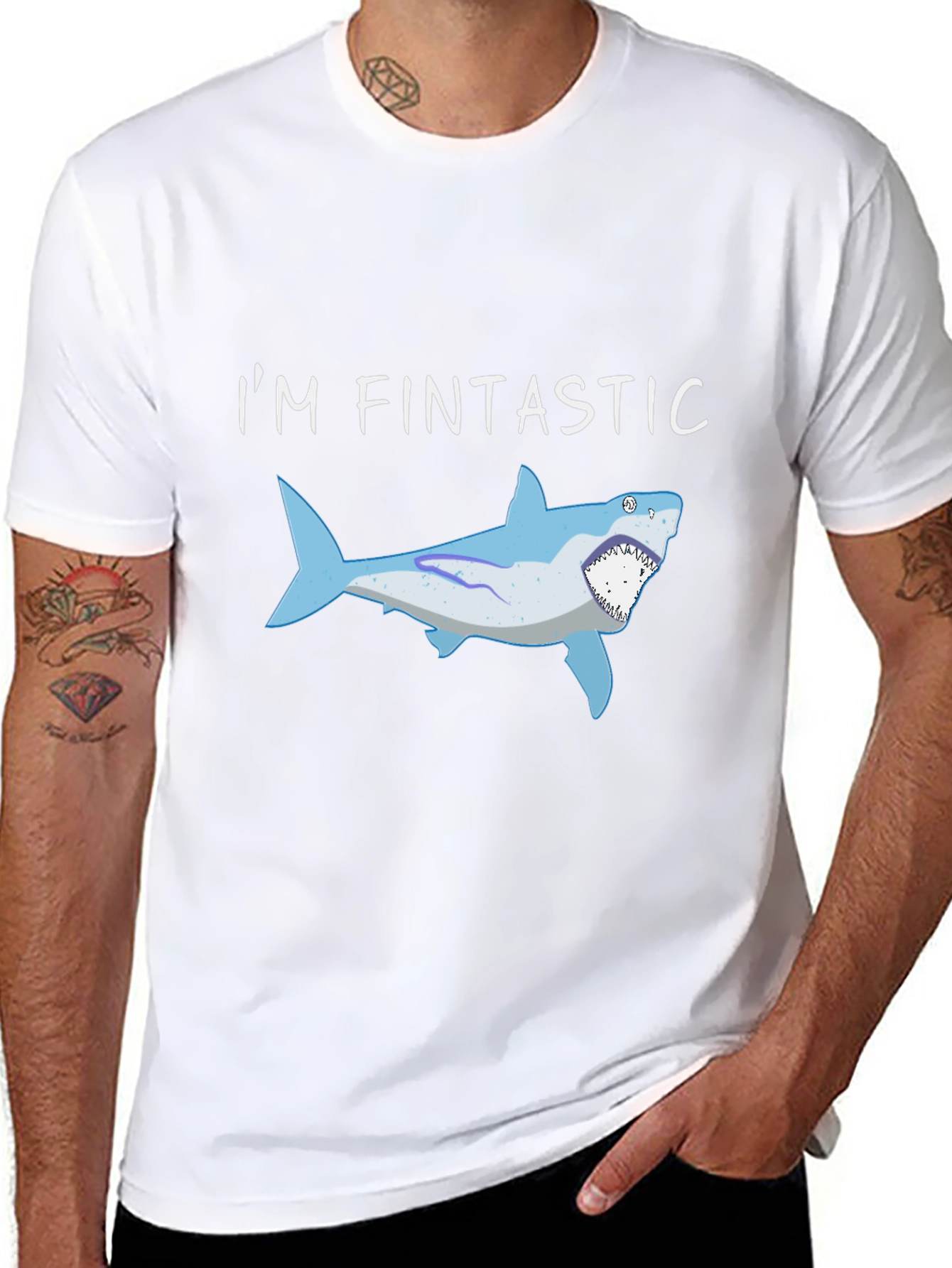 Fintastic Shark Graphic Black T-Shirt