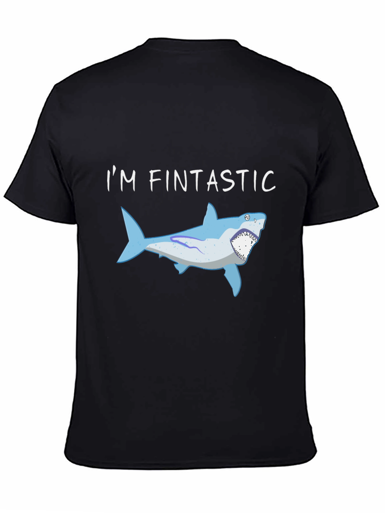 Fintastic Shark Graphic Black T-Shirt
