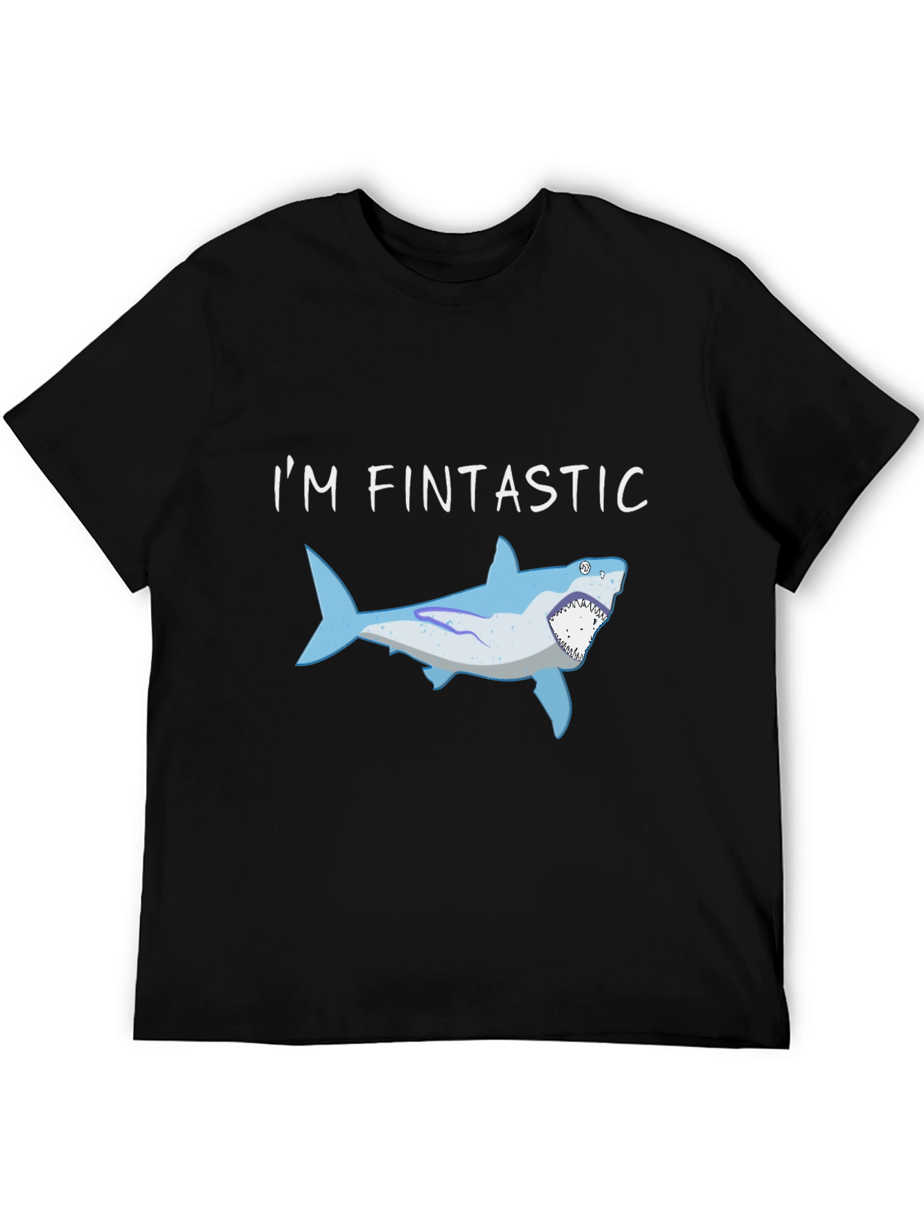 Fintastic Shark Graphic Black T-Shirt