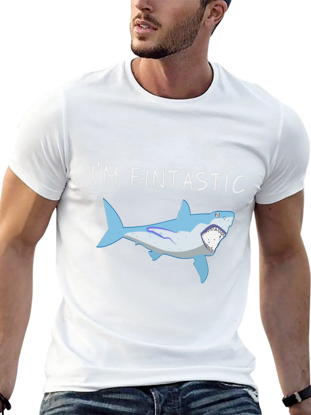 Fintastic Shark Graphic Black T-Shirt