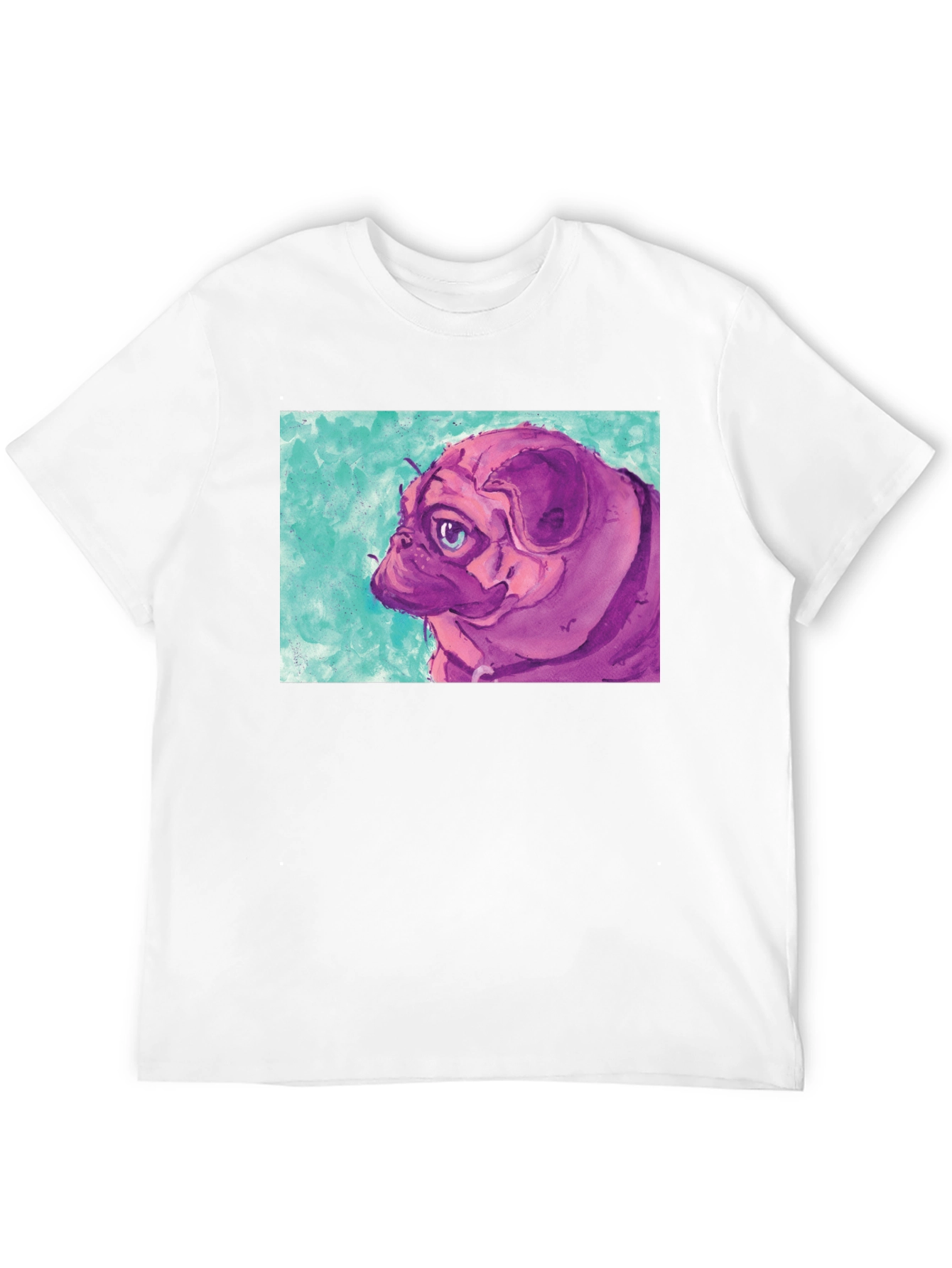Pug Art Graphic Tee - Unisex Black T-Shirt