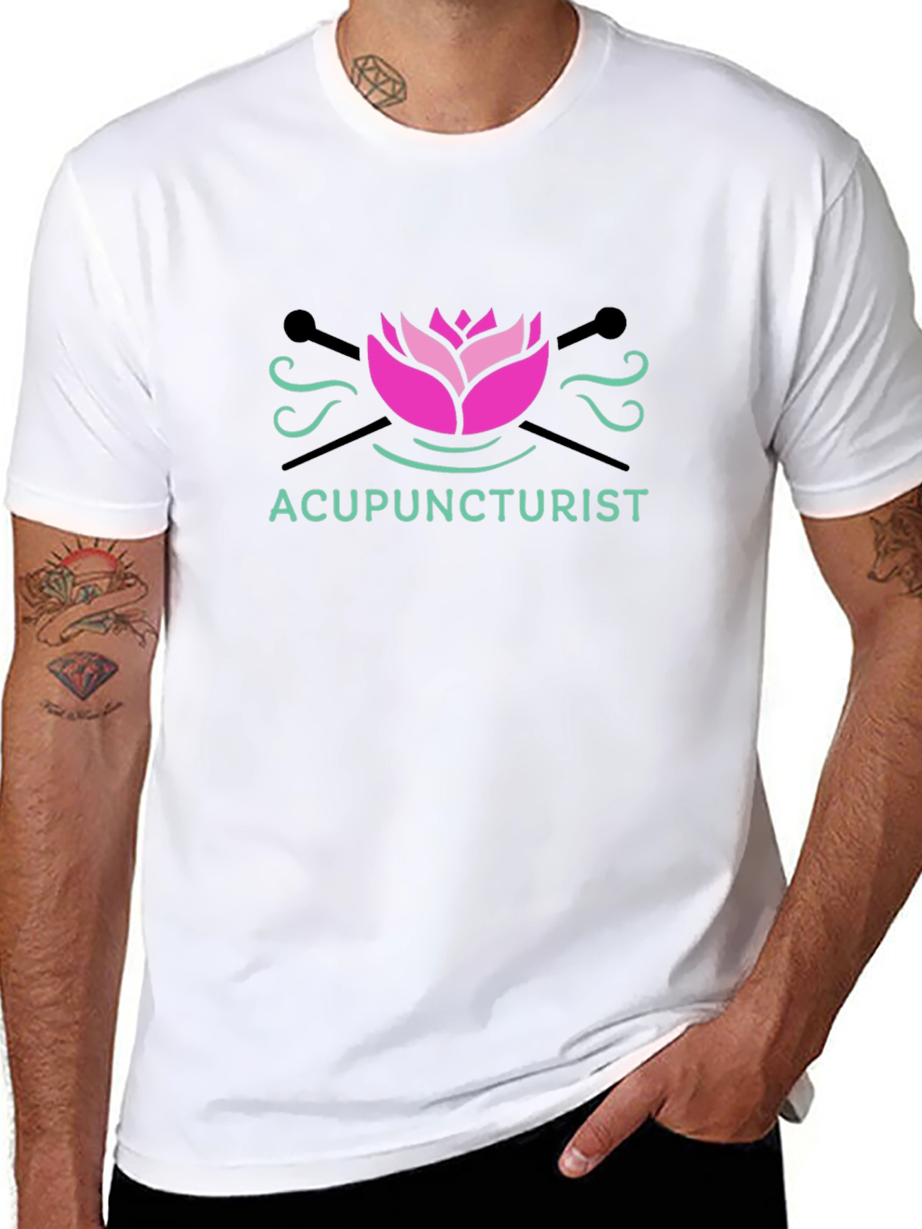 Acupuncturist Lotus Graphic T-Shirt